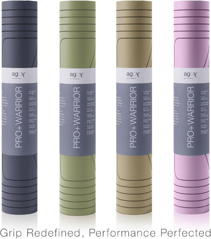 PRO+ WARRIOR - Premium Non-Slip Yoga Mat – Eco-Conscious Design - PU Mat With Wet/Dry Grip+ - Focus Alignment - Lazer-Etched Technology - A Portable Standard Size Mat for All Styles of Yoga