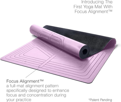 PRO+ WARRIOR - Premium Non-Slip Yoga Mat – Eco-Conscious Design - PU Mat With Wet/Dry Grip+ - Focus Alignment - Lazer-Etched Technology - A Portable Standard Size Mat for All Styles of Yoga