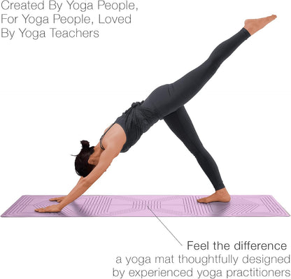 PRO+ WARRIOR - Premium Non-Slip Yoga Mat – Eco-Conscious Design - PU Mat With Wet/Dry Grip+ - Focus Alignment - Lazer-Etched Technology - A Portable Standard Size Mat for All Styles of Yoga