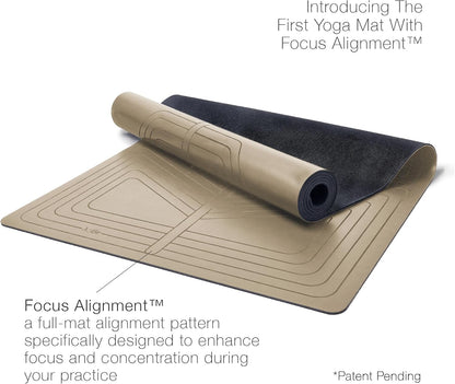 PRO+ WARRIOR - Premium Non-Slip Yoga Mat – Eco-Conscious Design - PU Mat With Wet/Dry Grip+ - Focus Alignment - Lazer-Etched Technology - A Portable Standard Size Mat for All Styles of Yoga