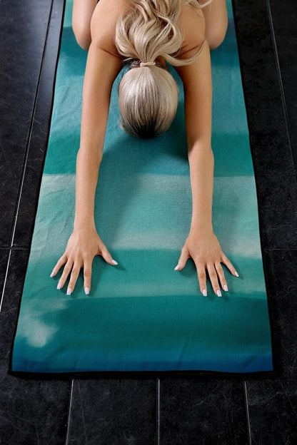 Hot Yoga Mat Towel with Grip Dots, Printed Design 72" x 24"