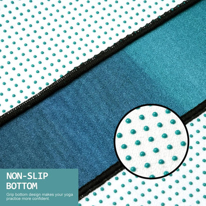 Hot Yoga Mat Towel with Grip Dots, Printed Design 72" x 24"