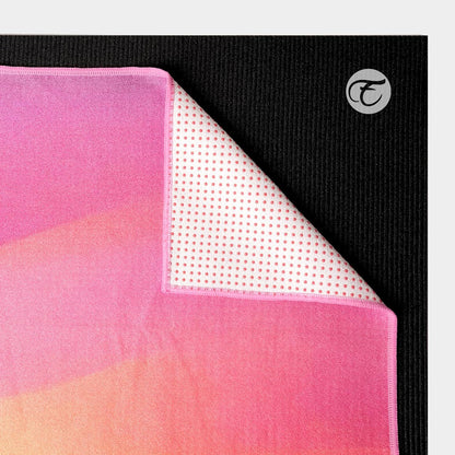 Hot Yoga Mat Towel with Grip Dots, Printed Design 72" x 24"