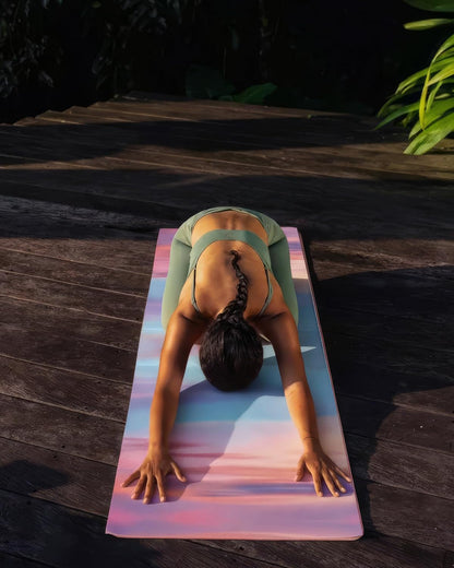 Hot Yoga Mat Towel with Grip Dots, Printed Design 72" x 24"