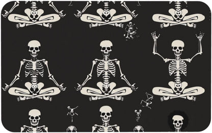Skull Yoga Printed Rounded Corner Diatomaceous Doormat 31.5x19.7 Inch Bath Mat Rug Non Slip Shower Floor Mat, Absorbent Bathroom Rugs Mat for Anti Slip Shower Mat, Housewarming Gift