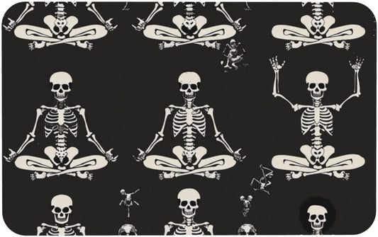 Skull Yoga Printed Rounded Corner Diatomaceous Doormat 31.5x19.7 Inch Bath Mat Rug Non Slip Shower Floor Mat, Absorbent Bathroom Rugs Mat for Anti Slip Shower Mat, Housewarming Gift