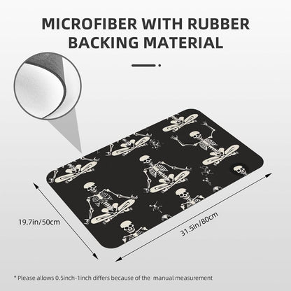 Skull Yoga Printed Rounded Corner Diatomaceous Doormat 31.5x19.7 Inch Bath Mat Rug Non Slip Shower Floor Mat, Absorbent Bathroom Rugs Mat for Anti Slip Shower Mat, Housewarming Gift