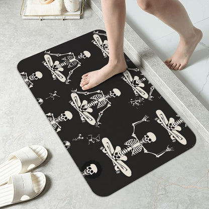 Skull Yoga Printed Rounded Corner Diatomaceous Doormat 31.5x19.7 Inch Bath Mat Rug Non Slip Shower Floor Mat, Absorbent Bathroom Rugs Mat for Anti Slip Shower Mat, Housewarming Gift