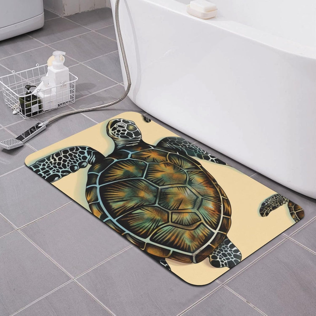 Skull Yoga Printed Rounded Corner Diatomaceous Doormat 31.5x19.7 Inch Bath Mat Rug Non Slip Shower Floor Mat, Absorbent Bathroom Rugs Mat for Anti Slip Shower Mat, Housewarming Gift