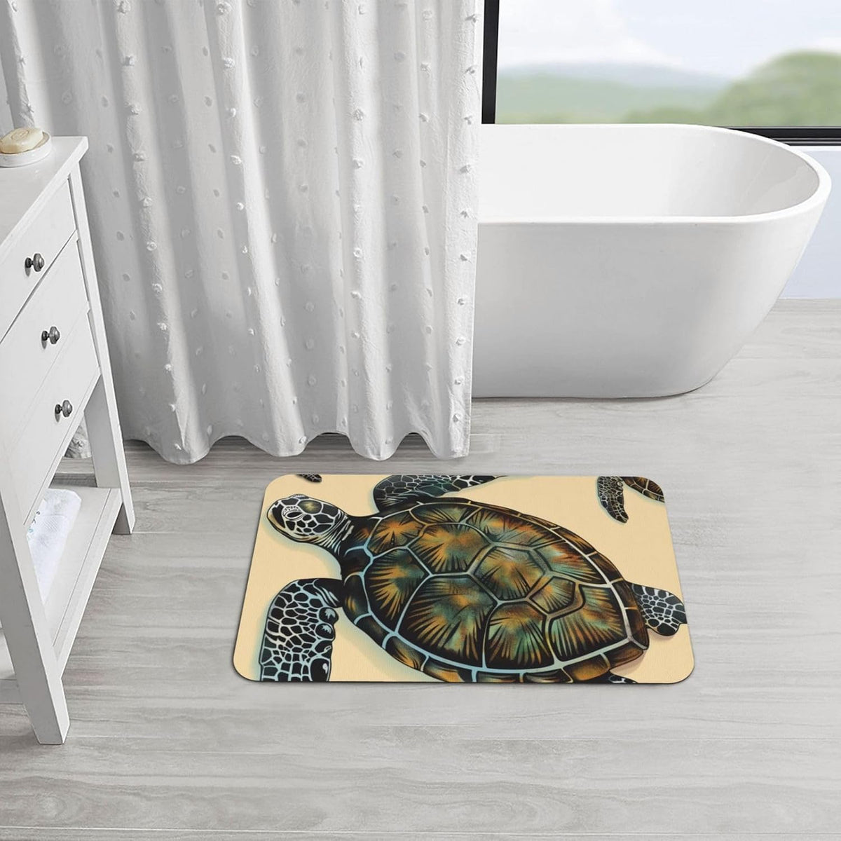 Skull Yoga Printed Rounded Corner Diatomaceous Doormat 31.5x19.7 Inch Bath Mat Rug Non Slip Shower Floor Mat, Absorbent Bathroom Rugs Mat for Anti Slip Shower Mat, Housewarming Gift
