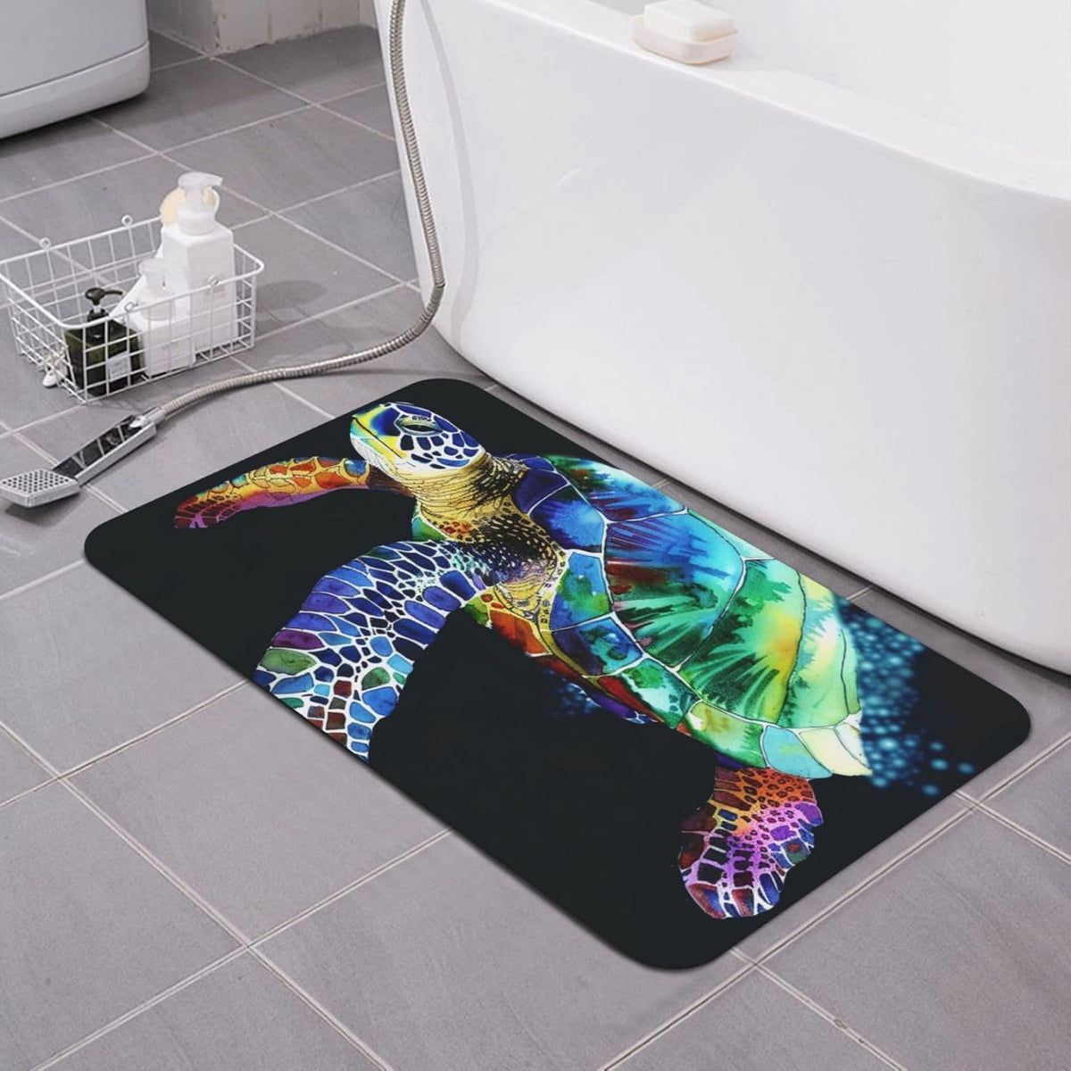 Skull Yoga Printed Rounded Corner Diatomaceous Doormat 31.5x19.7 Inch Bath Mat Rug Non Slip Shower Floor Mat, Absorbent Bathroom Rugs Mat for Anti Slip Shower Mat, Housewarming Gift