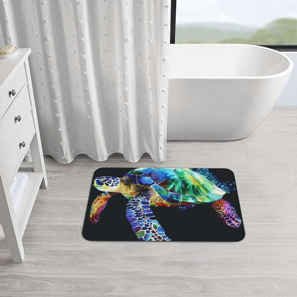 Skull Yoga Printed Rounded Corner Diatomaceous Doormat 31.5x19.7 Inch Bath Mat Rug Non Slip Shower Floor Mat, Absorbent Bathroom Rugs Mat for Anti Slip Shower Mat, Housewarming Gift