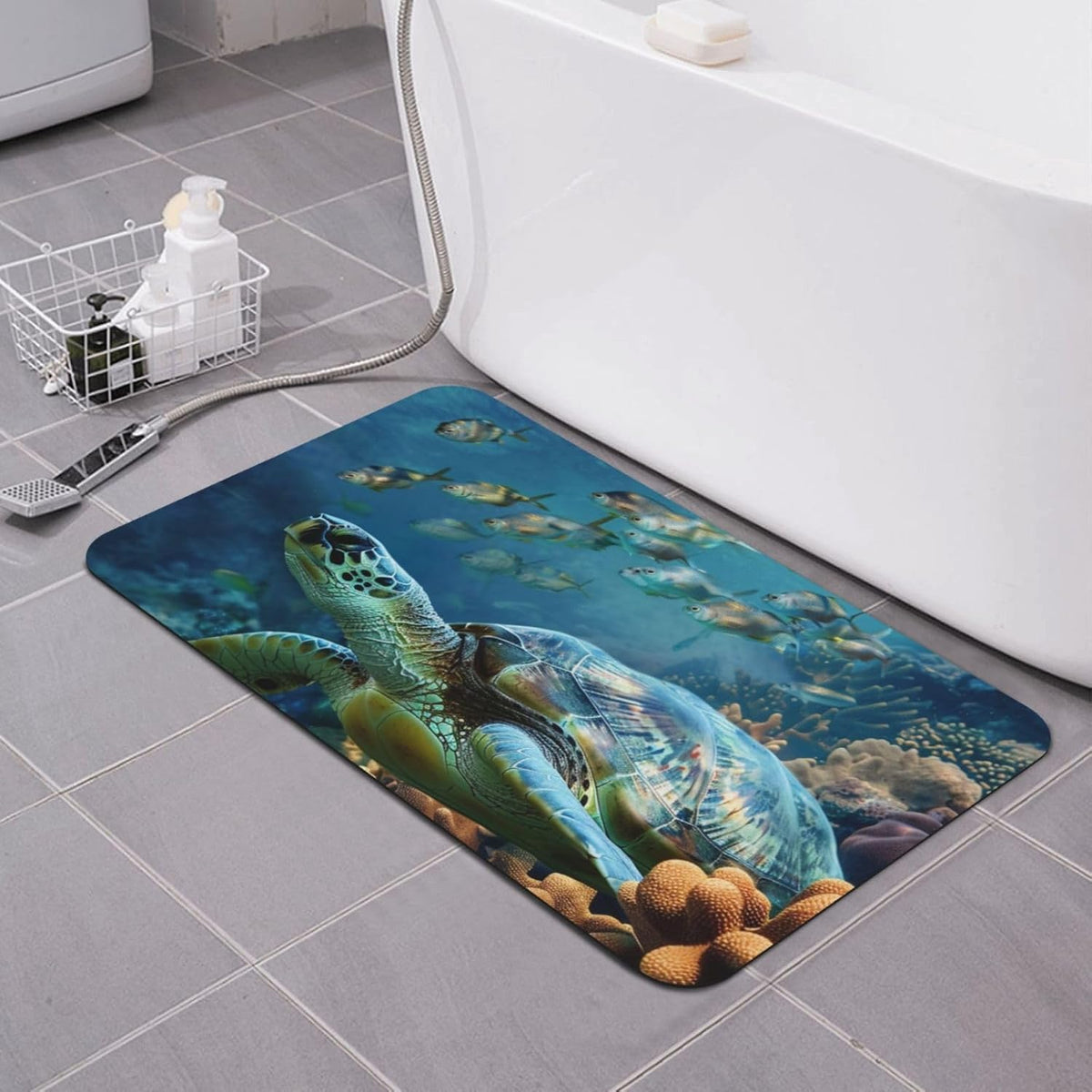 Skull Yoga Printed Rounded Corner Diatomaceous Doormat 31.5x19.7 Inch Bath Mat Rug Non Slip Shower Floor Mat, Absorbent Bathroom Rugs Mat for Anti Slip Shower Mat, Housewarming Gift