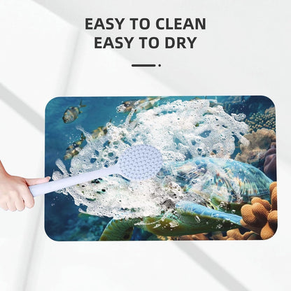 Skull Yoga Printed Rounded Corner Diatomaceous Doormat 31.5x19.7 Inch Bath Mat Rug Non Slip Shower Floor Mat, Absorbent Bathroom Rugs Mat for Anti Slip Shower Mat, Housewarming Gift