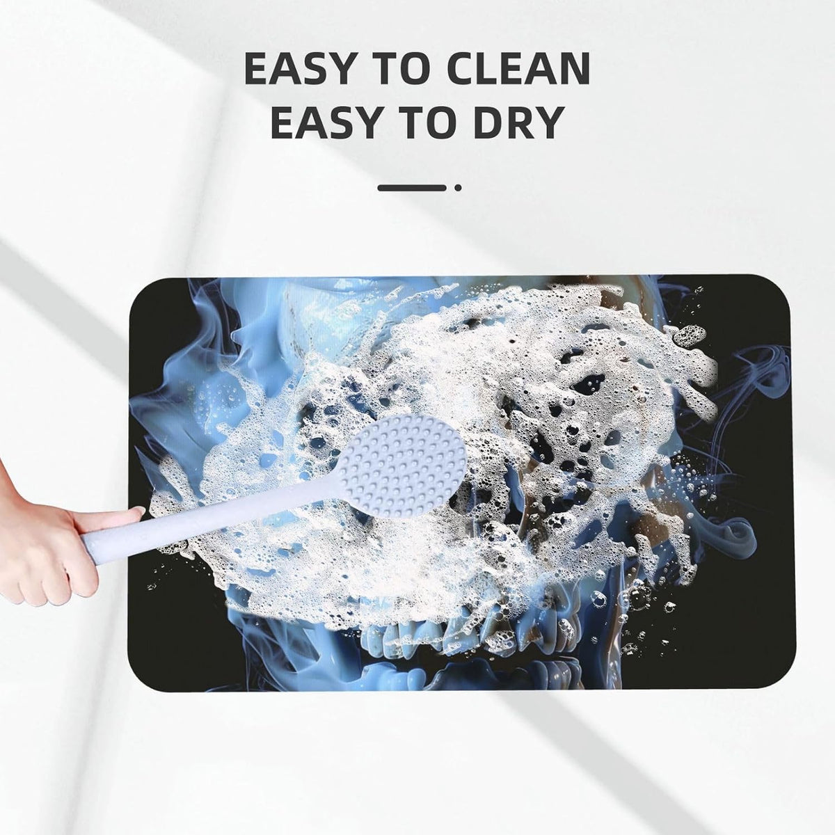 Skull Yoga Printed Rounded Corner Diatomaceous Doormat 31.5x19.7 Inch Bath Mat Rug Non Slip Shower Floor Mat, Absorbent Bathroom Rugs Mat for Anti Slip Shower Mat, Housewarming Gift