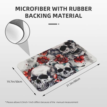 Skull Yoga Printed Rounded Corner Diatomaceous Doormat 31.5x19.7 Inch Bath Mat Rug Non Slip Shower Floor Mat, Absorbent Bathroom Rugs Mat for Anti Slip Shower Mat, Housewarming Gift