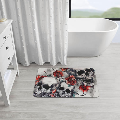 Skull Yoga Printed Rounded Corner Diatomaceous Doormat 31.5x19.7 Inch Bath Mat Rug Non Slip Shower Floor Mat, Absorbent Bathroom Rugs Mat for Anti Slip Shower Mat, Housewarming Gift