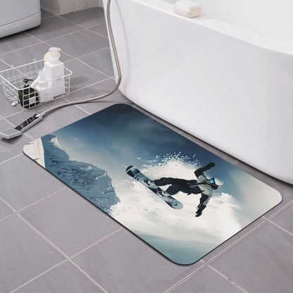 Skull Yoga Printed Rounded Corner Diatomaceous Doormat 31.5x19.7 Inch Bath Mat Rug Non Slip Shower Floor Mat, Absorbent Bathroom Rugs Mat for Anti Slip Shower Mat, Housewarming Gift