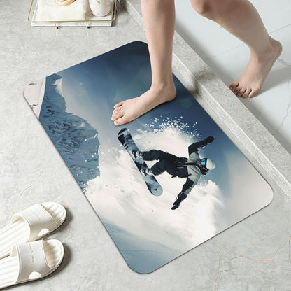 Skull Yoga Printed Rounded Corner Diatomaceous Doormat 31.5x19.7 Inch Bath Mat Rug Non Slip Shower Floor Mat, Absorbent Bathroom Rugs Mat for Anti Slip Shower Mat, Housewarming Gift
