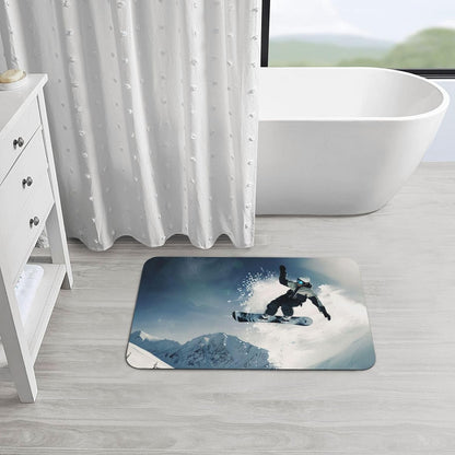 Skull Yoga Printed Rounded Corner Diatomaceous Doormat 31.5x19.7 Inch Bath Mat Rug Non Slip Shower Floor Mat, Absorbent Bathroom Rugs Mat for Anti Slip Shower Mat, Housewarming Gift