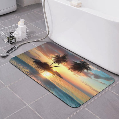Skull Yoga Printed Rounded Corner Diatomaceous Doormat 31.5x19.7 Inch Bath Mat Rug Non Slip Shower Floor Mat, Absorbent Bathroom Rugs Mat for Anti Slip Shower Mat, Housewarming Gift