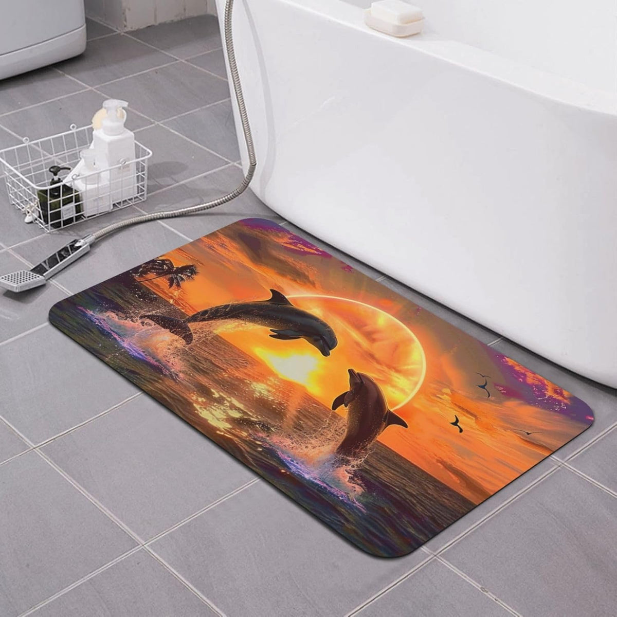 Skull Yoga Printed Rounded Corner Diatomaceous Doormat 31.5x19.7 Inch Bath Mat Rug Non Slip Shower Floor Mat, Absorbent Bathroom Rugs Mat for Anti Slip Shower Mat, Housewarming Gift
