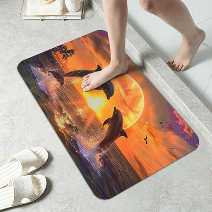 Skull Yoga Printed Rounded Corner Diatomaceous Doormat 31.5x19.7 Inch Bath Mat Rug Non Slip Shower Floor Mat, Absorbent Bathroom Rugs Mat for Anti Slip Shower Mat, Housewarming Gift