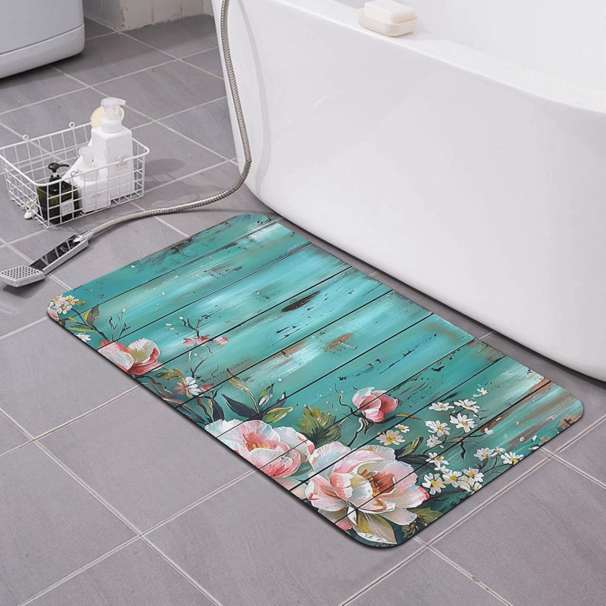 Skull Yoga Printed Rounded Corner Diatomaceous Doormat 31.5x19.7 Inch Bath Mat Rug Non Slip Shower Floor Mat, Absorbent Bathroom Rugs Mat for Anti Slip Shower Mat, Housewarming Gift