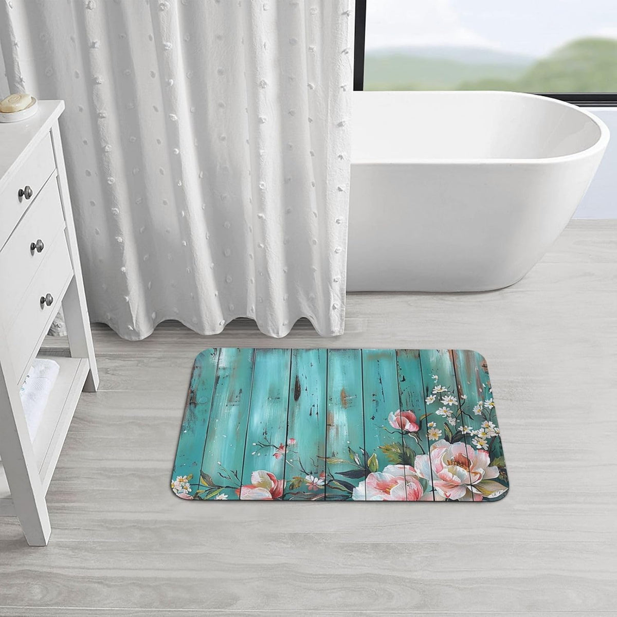 Skull Yoga Printed Rounded Corner Diatomaceous Doormat 31.5x19.7 Inch Bath Mat Rug Non Slip Shower Floor Mat, Absorbent Bathroom Rugs Mat for Anti Slip Shower Mat, Housewarming Gift
