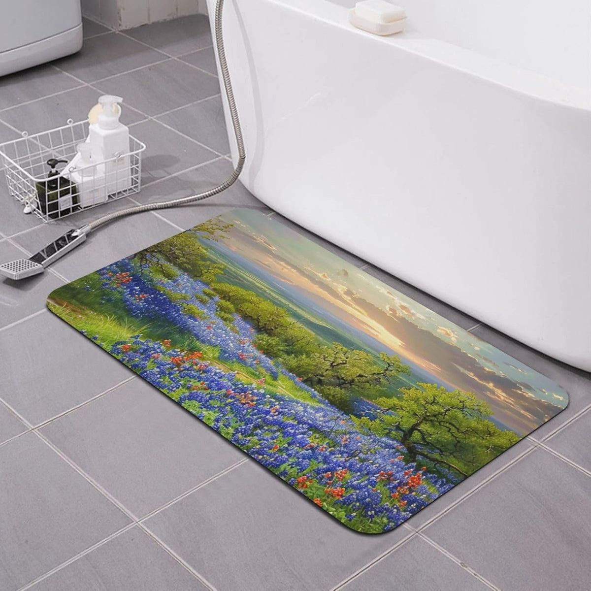 Skull Yoga Printed Rounded Corner Diatomaceous Doormat 31.5x19.7 Inch Bath Mat Rug Non Slip Shower Floor Mat, Absorbent Bathroom Rugs Mat for Anti Slip Shower Mat, Housewarming Gift