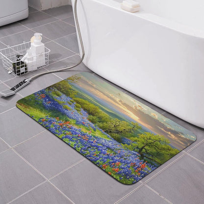 Skull Yoga Printed Rounded Corner Diatomaceous Doormat 31.5x19.7 Inch Bath Mat Rug Non Slip Shower Floor Mat, Absorbent Bathroom Rugs Mat for Anti Slip Shower Mat, Housewarming Gift