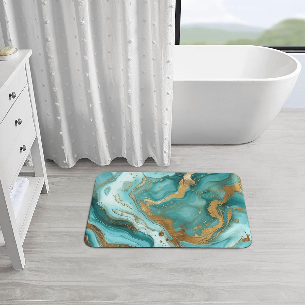 Skull Yoga Printed Rounded Corner Diatomaceous Doormat 31.5x19.7 Inch Bath Mat Rug Non Slip Shower Floor Mat, Absorbent Bathroom Rugs Mat for Anti Slip Shower Mat, Housewarming Gift