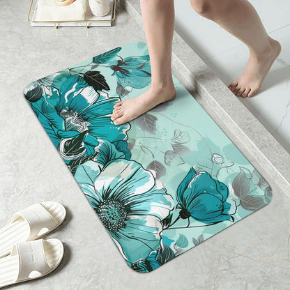 Skull Yoga Printed Rounded Corner Diatomaceous Doormat 31.5x19.7 Inch Bath Mat Rug Non Slip Shower Floor Mat, Absorbent Bathroom Rugs Mat for Anti Slip Shower Mat, Housewarming Gift