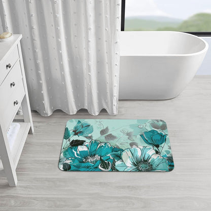 Skull Yoga Printed Rounded Corner Diatomaceous Doormat 31.5x19.7 Inch Bath Mat Rug Non Slip Shower Floor Mat, Absorbent Bathroom Rugs Mat for Anti Slip Shower Mat, Housewarming Gift
