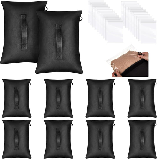 Sports Net Sandbags with PE Leak Proof Transparent Bags Weighted Anchors Bag Sport Sandbags for Stability Baseball Nets Hockey Golf Football Nets Soccer Goals and More(30 Pcs,Black)