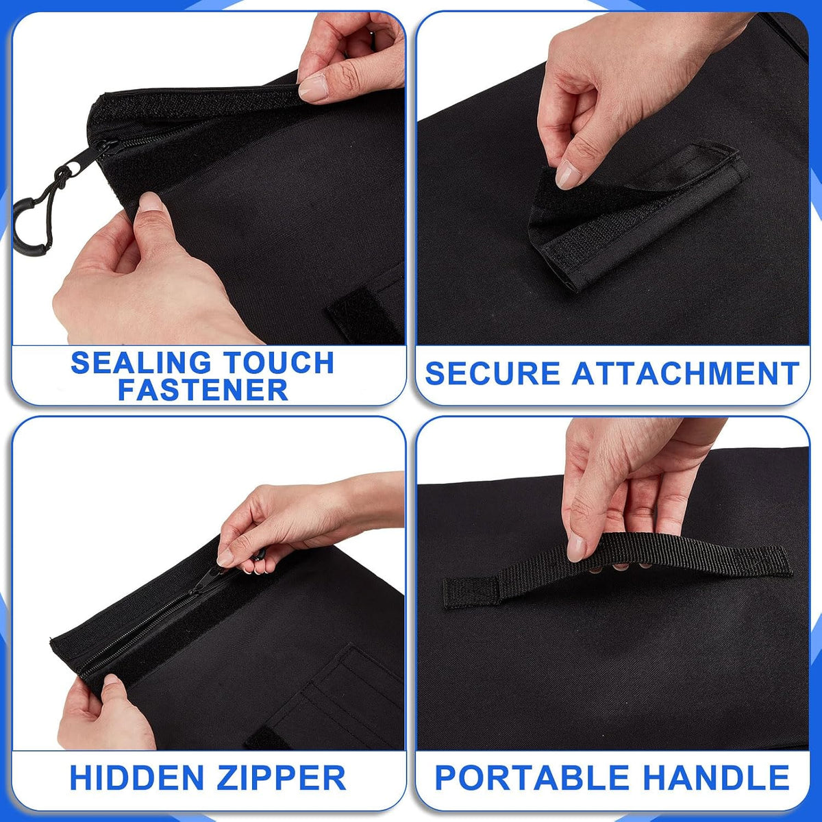 Sports Net Sandbags with PE Leak Proof Transparent Bags Weighted Anchors Bag Sport Sandbags for Stability Baseball Nets Hockey Golf Football Nets Soccer Goals and More(30 Pcs,Black)
