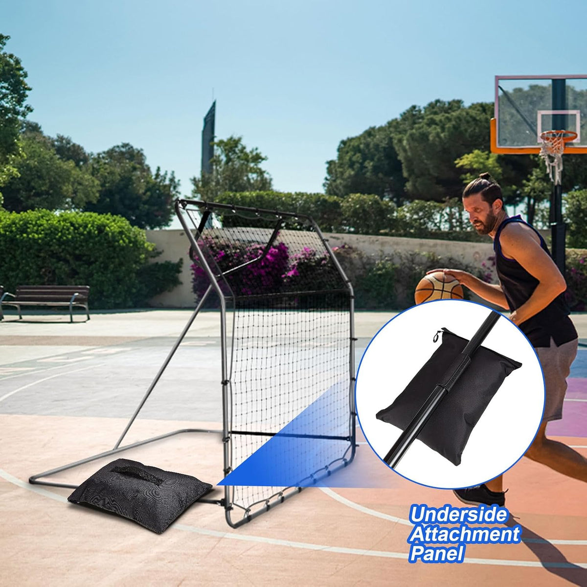 Sports Net Sandbags with PE Leak Proof Transparent Bags Weighted Anchors Bag Sport Sandbags for Stability Baseball Nets Hockey Golf Football Nets Soccer Goals and More(30 Pcs,Black)