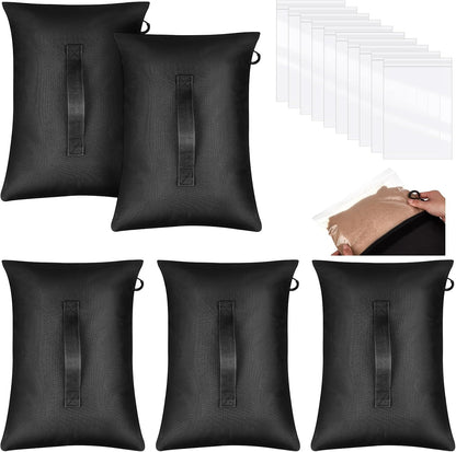 Sports Net Sandbags with PE Leak Proof Transparent Bags Weighted Anchors Bag Sport Sandbags for Stability Baseball Nets Hockey Golf Football Nets Soccer Goals and More(30 Pcs,Black)
