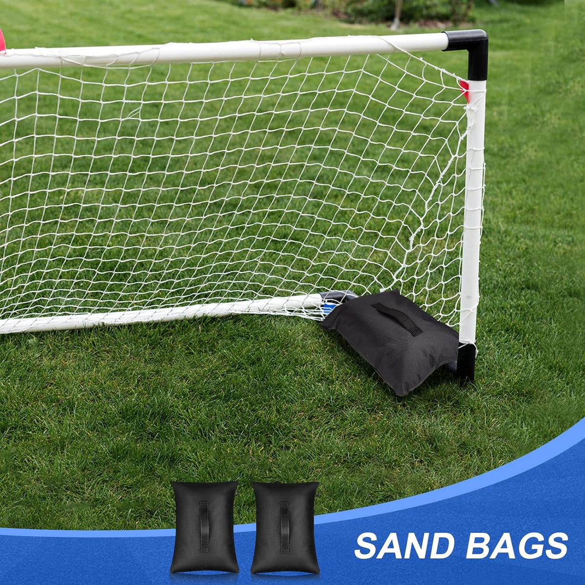 Sports Net Sandbags with PE Leak Proof Transparent Bags Weighted Anchors Bag Sport Sandbags for Stability Baseball Nets Hockey Golf Football Nets Soccer Goals and More(30 Pcs,Black)