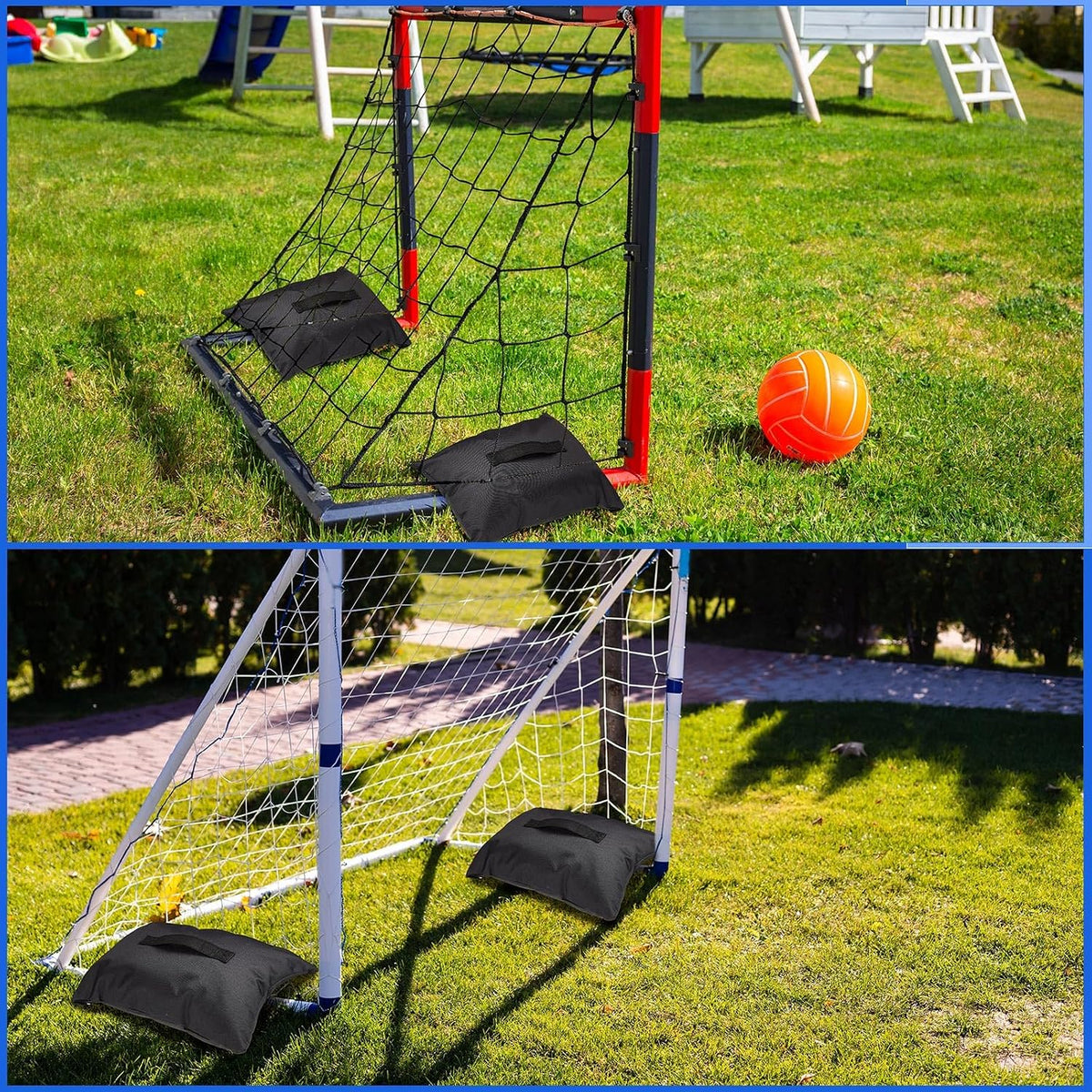 Sports Net Sandbags with PE Leak Proof Transparent Bags Weighted Anchors Bag Sport Sandbags for Stability Baseball Nets Hockey Golf Football Nets Soccer Goals and More(30 Pcs,Black)