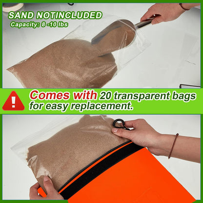 Sports Net Sandbags with PE Leak Proof Transparent Bags Weighted Anchors Bag Sport Sandbags for Stability Baseball Nets Hockey Golf Football Nets Soccer Goals and More(30 Pcs,Black)