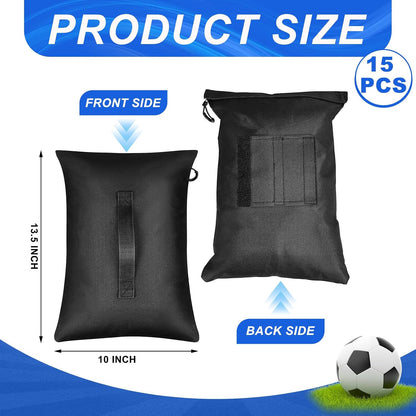 Sports Net Sandbags with PE Leak Proof Transparent Bags Weighted Anchors Bag Sport Sandbags for Stability Baseball Nets Hockey Golf Football Nets Soccer Goals and More(30 Pcs,Black)