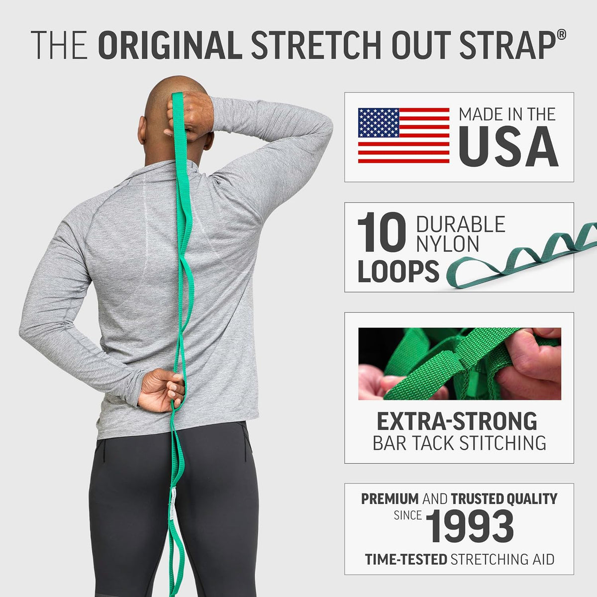 The Original Stretch Out Strap with Exercise Poster – Made in the USA