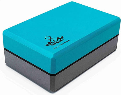 Yoga Blocks 2 Pack with Strap, High Density EVA Foam Yoga Block and Yoga Strap Set to Support and Improve Poses and Flexibility