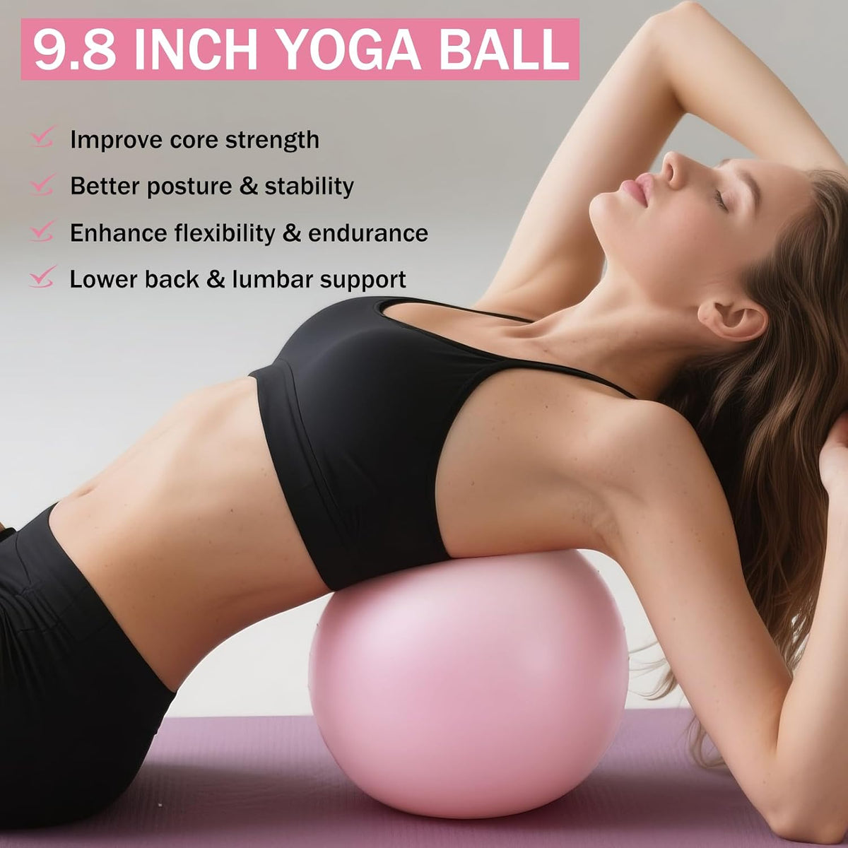 Home Pilates Essentials Kit for Women Pink Ring and Ball Pilates Set Equipment, Magic Circle with 5 Resistance Bands Premium Accessories Kits for Starter Toning Workouts at Home
