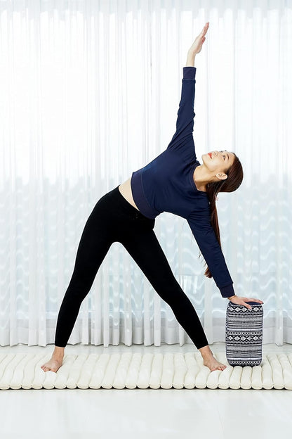 Yoga Block – Floor Cushion for Yoga Practice, Meditation Seat Cushion for Workouts Filled with Kapok