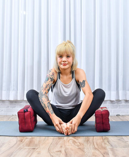 Yoga Block – Floor Cushion for Yoga Practice, Meditation Seat Cushion for Workouts Filled with Kapok