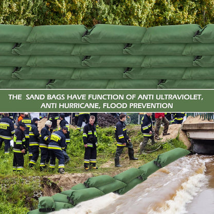 10 Pcs Flood Water Barrier Sand Bags for Weight, 11 x 28" Thickened Long Canvas Flood Protection Sand Bags with Insert Buckle for Home Window Door Basement Garage