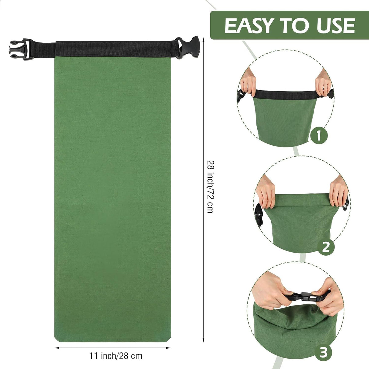 10 Pcs Flood Water Barrier Sand Bags for Weight, 11 x 28" Thickened Long Canvas Flood Protection Sand Bags with Insert Buckle for Home Window Door Basement Garage