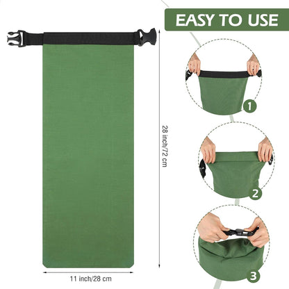 10 Pcs Flood Water Barrier Sand Bags for Weight, 11 x 28" Thickened Long Canvas Flood Protection Sand Bags with Insert Buckle for Home Window Door Basement Garage